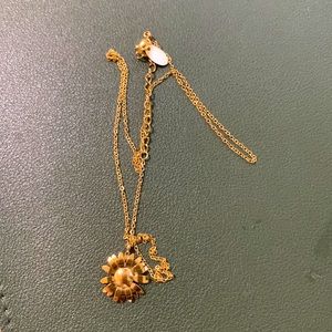 Gold flower charm necklace
